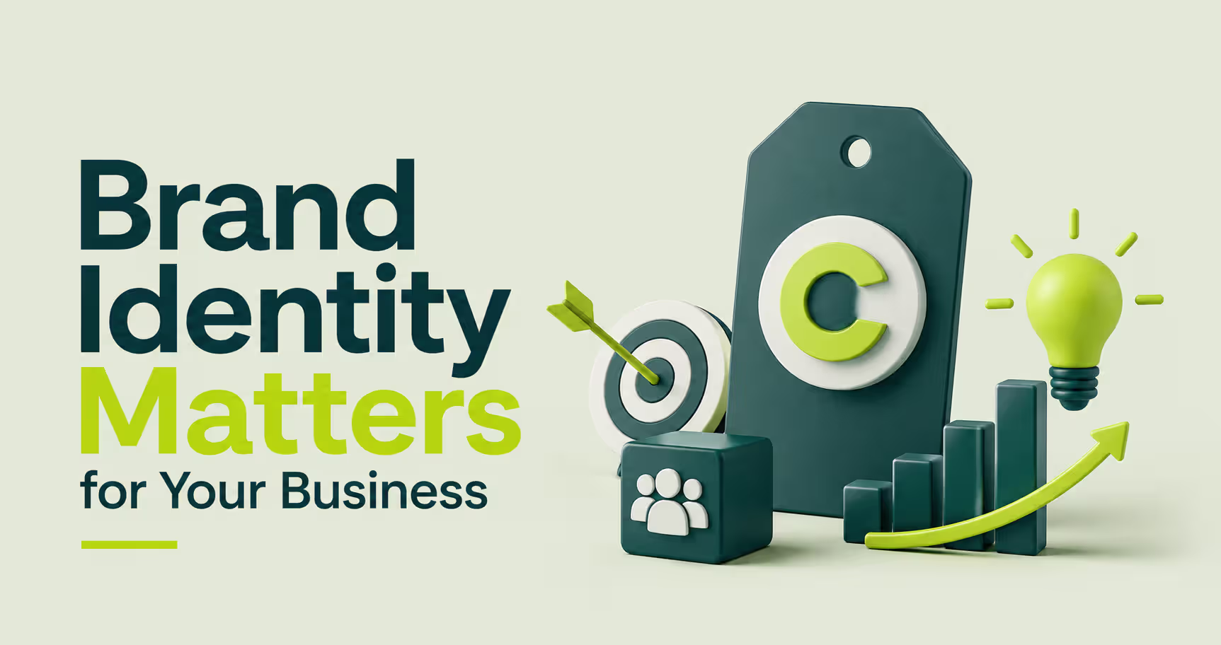 Brand identity visual explaining how consistent branding improves customer recognition, trust, brand awareness, competitive differentiation, and long-term business growth through strategic design.