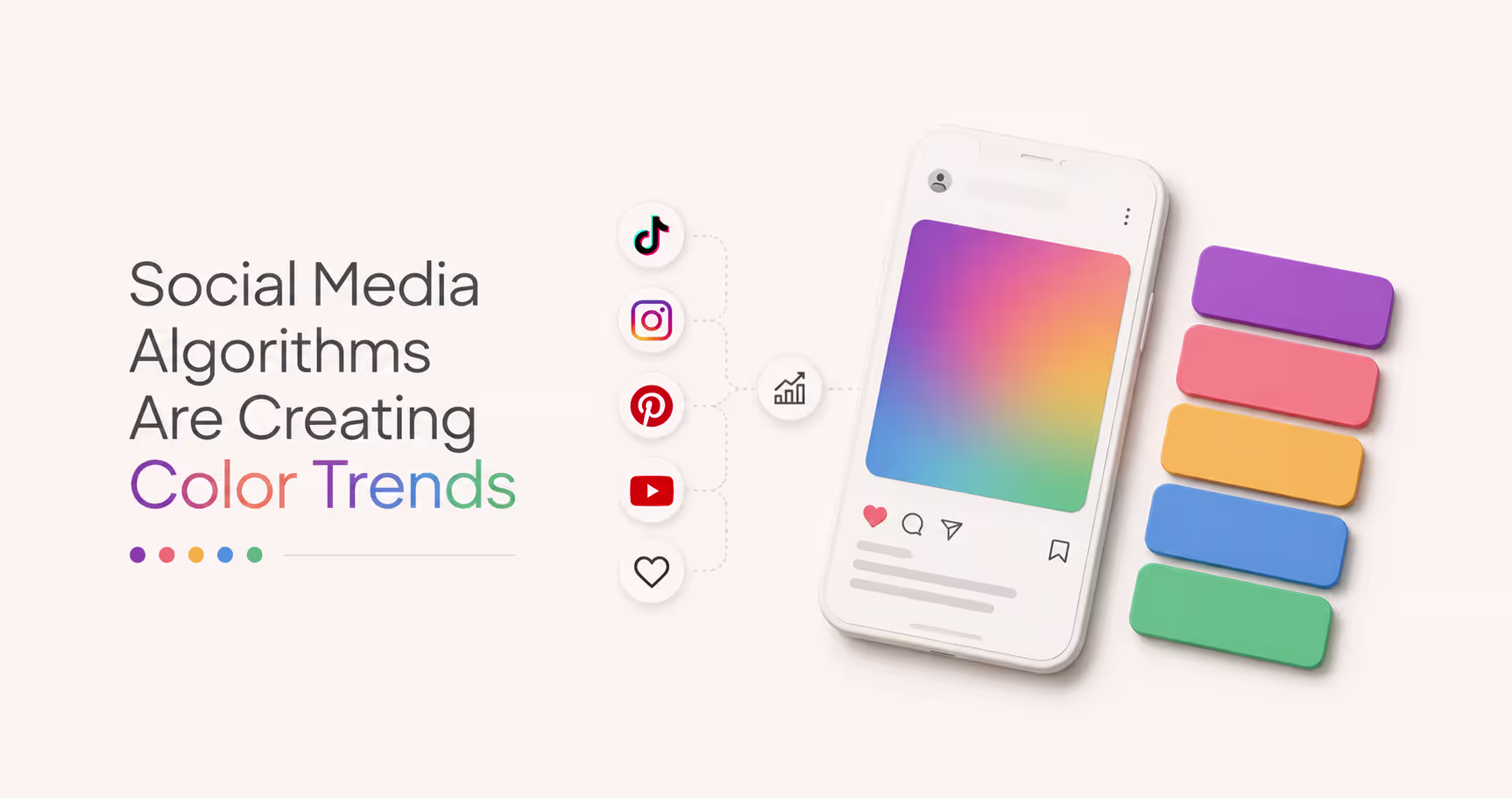 Minimal thumbnail showing a color swatch fan that explains what makes a color popular through color psychology, design trends, and visual appeal.