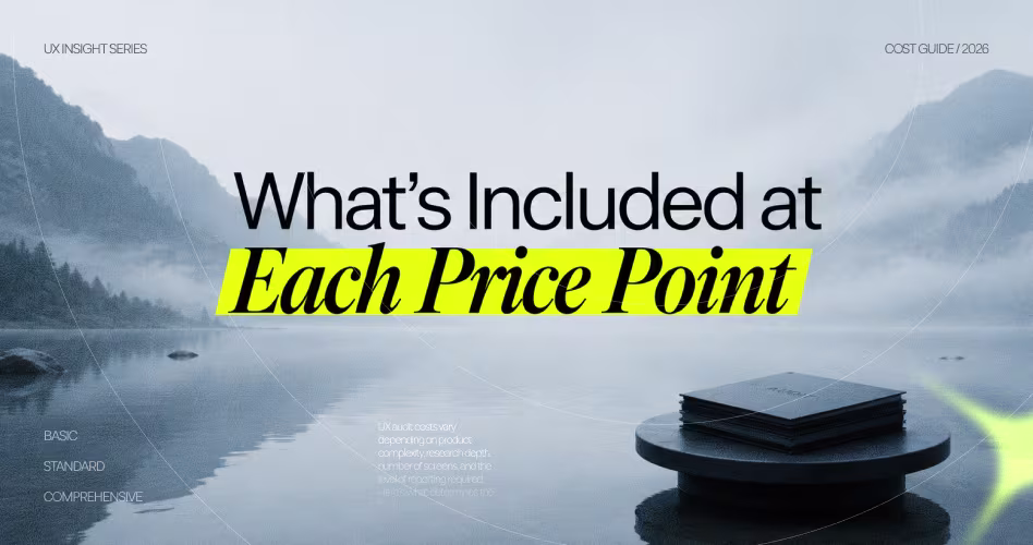 What's included in UX audit pricing,  basic, standard, and comprehensive tiers