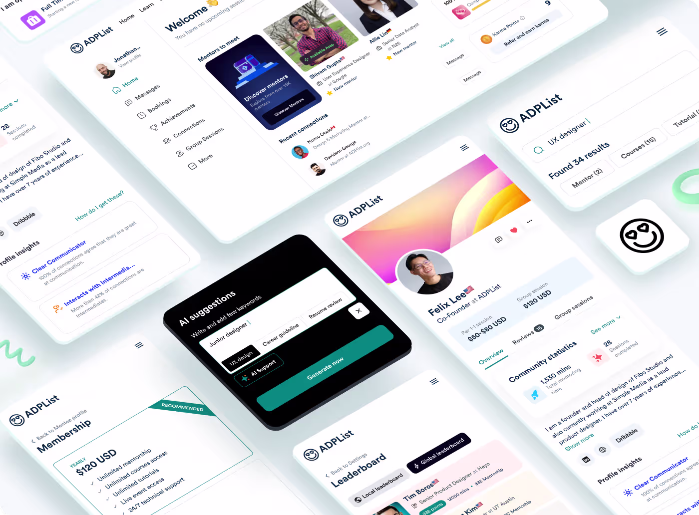 ADPList research documentation by OrbitVex. showing mobile-first user behavior and trust-building insights for AI-powered features