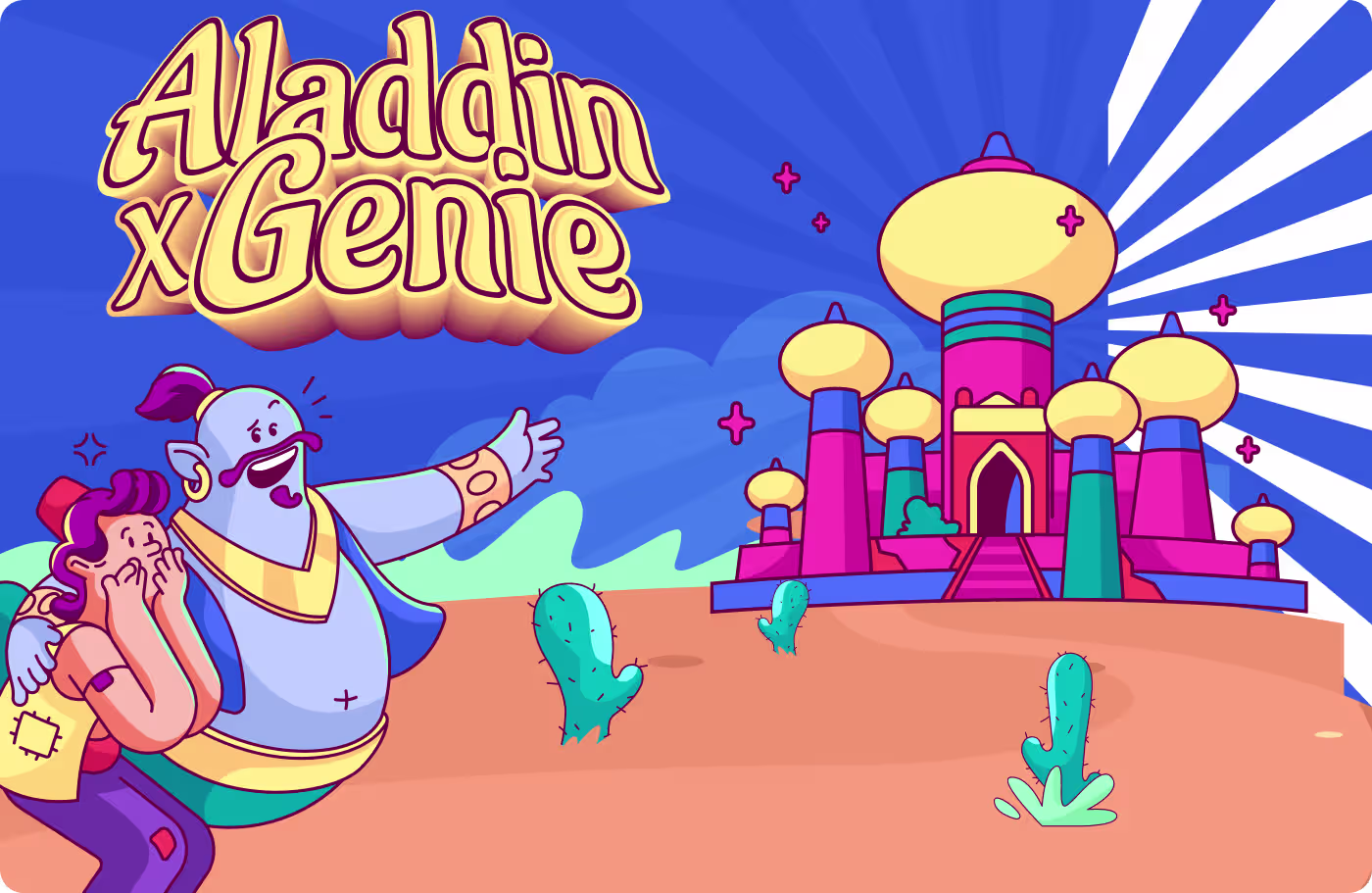Aladdin character illustration showing generic stiff pose before redesign by OrbitVex.