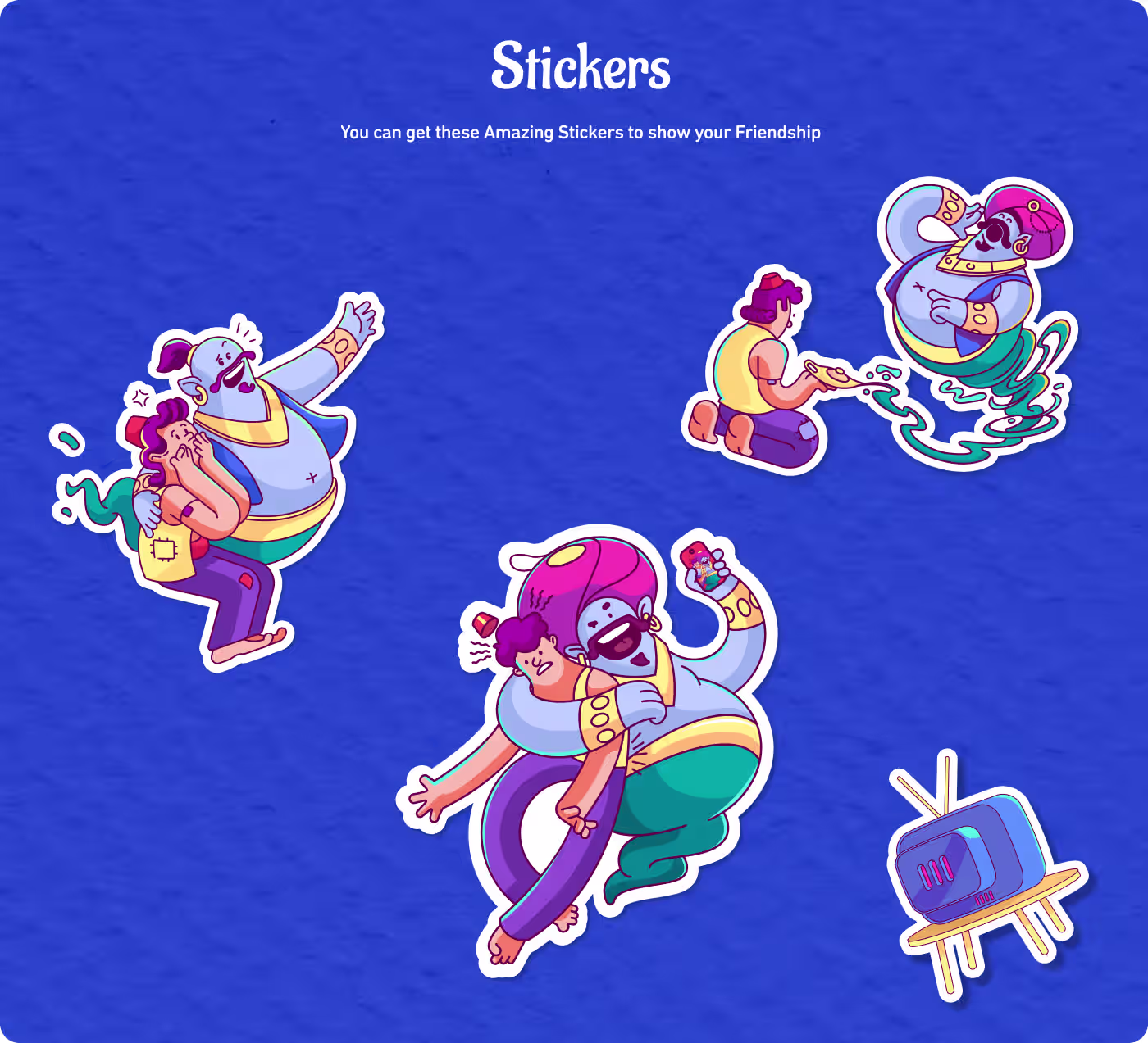 Aladdin and Genie magical items asset grid illustration by OrbitVex.