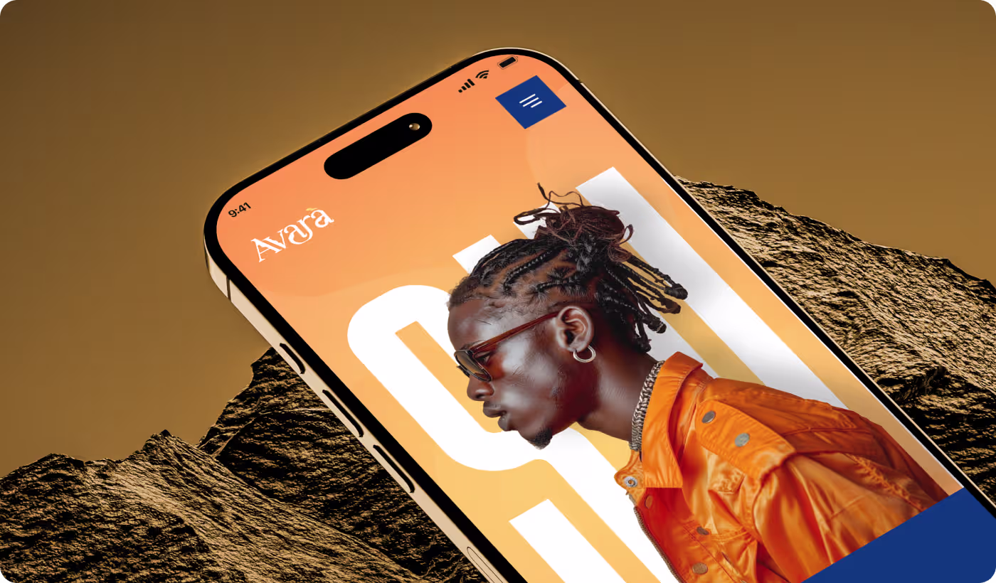 Avara fashion brand mobile phone case design in orange by OrbitVex.