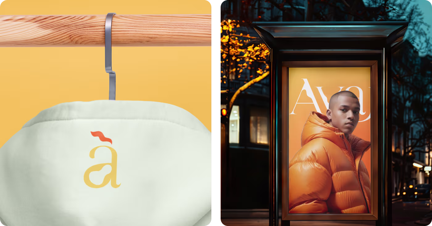 Avara fashion brand logo signage and packaging design by OrbitVex.