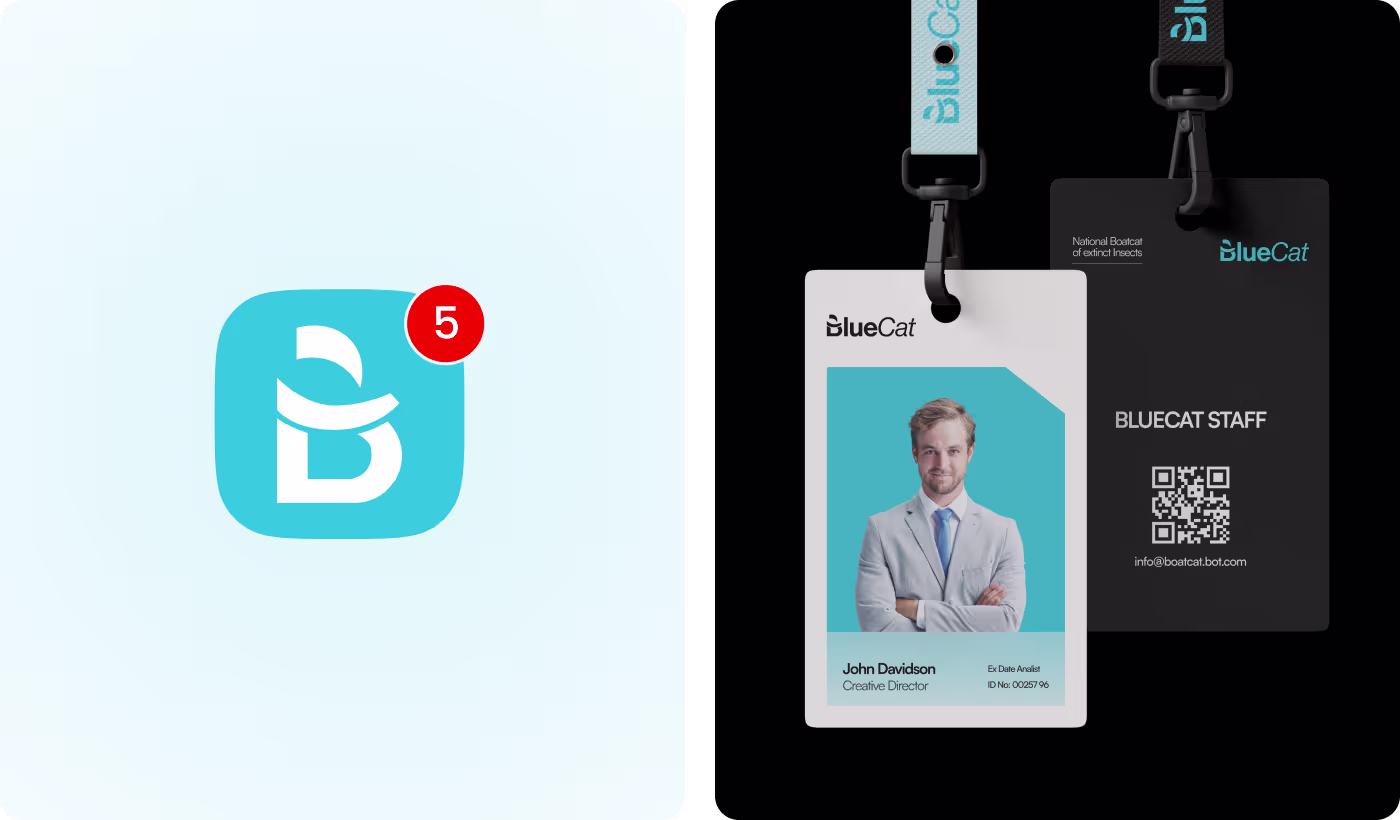 BlueCat brand mobile app screen and icon design research by OrbitVex.