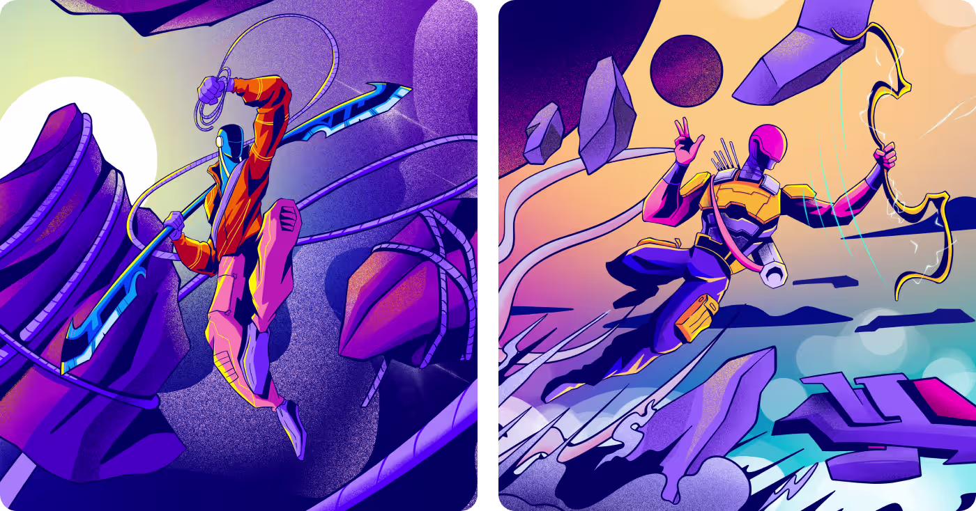 Sci-fi villain and supporting character concepts by OrbitVex.