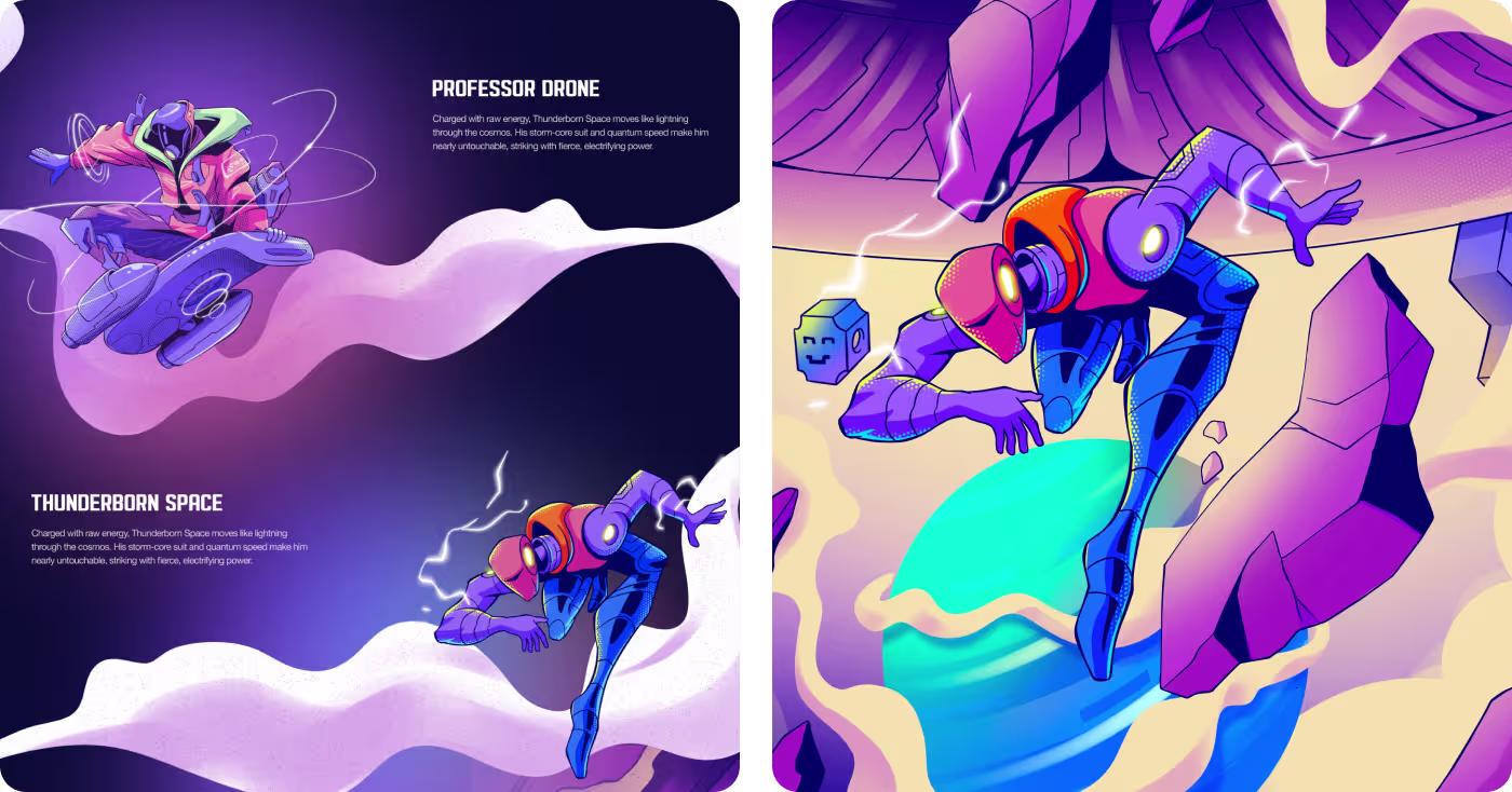 Unified sci-fi color palette and lighting system by OrbitVex.