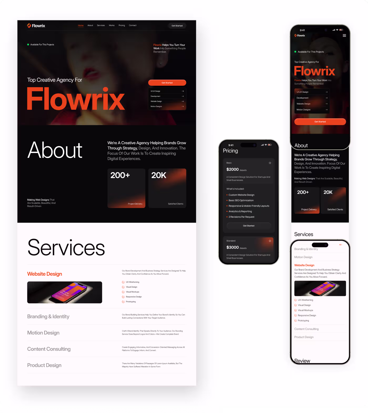 Flowrix simplified browsing experience with clearer content hierarchy and guided layout design by OrbitVex.