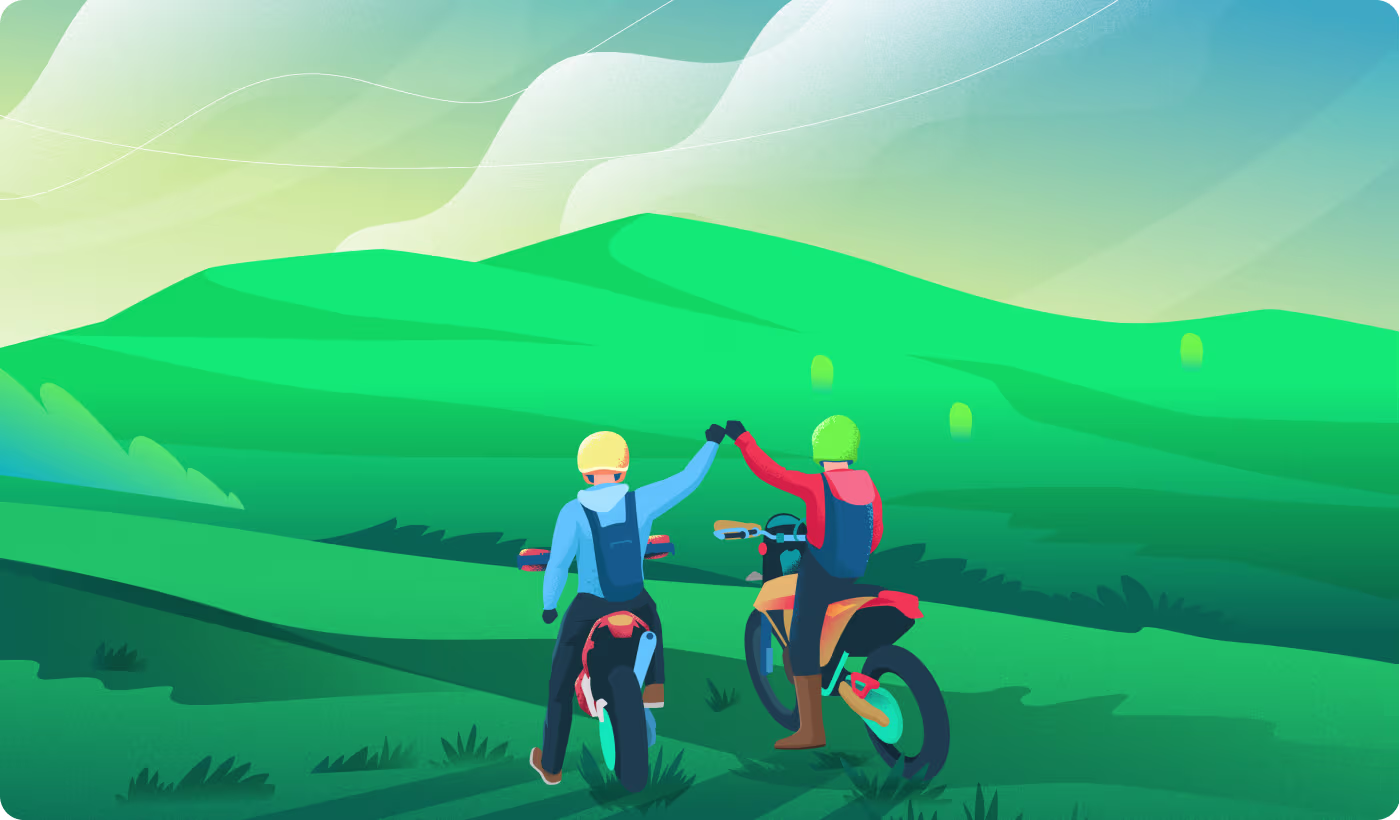 Relax Tour illustration scaling designed by OrbitVex. showing seamless adaptation from mobile app to desktop landing page to giant billboard advertisements