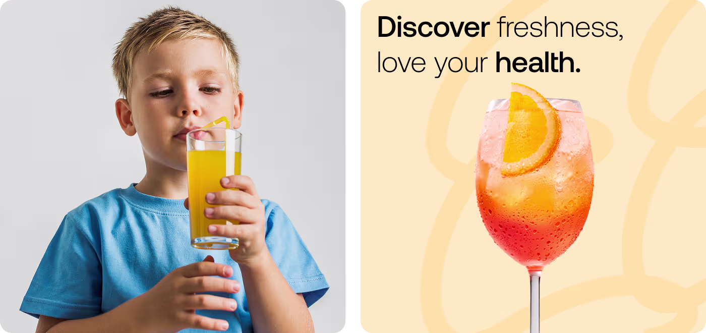 Swipe Drinks juice freshness campaign visual by OrbitVex.