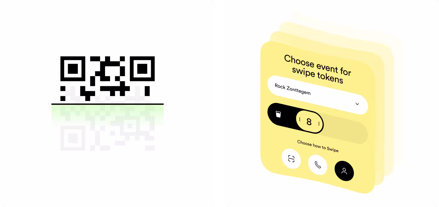 Swipe Drinks colorful event-themed app interface design by OrbitVex.