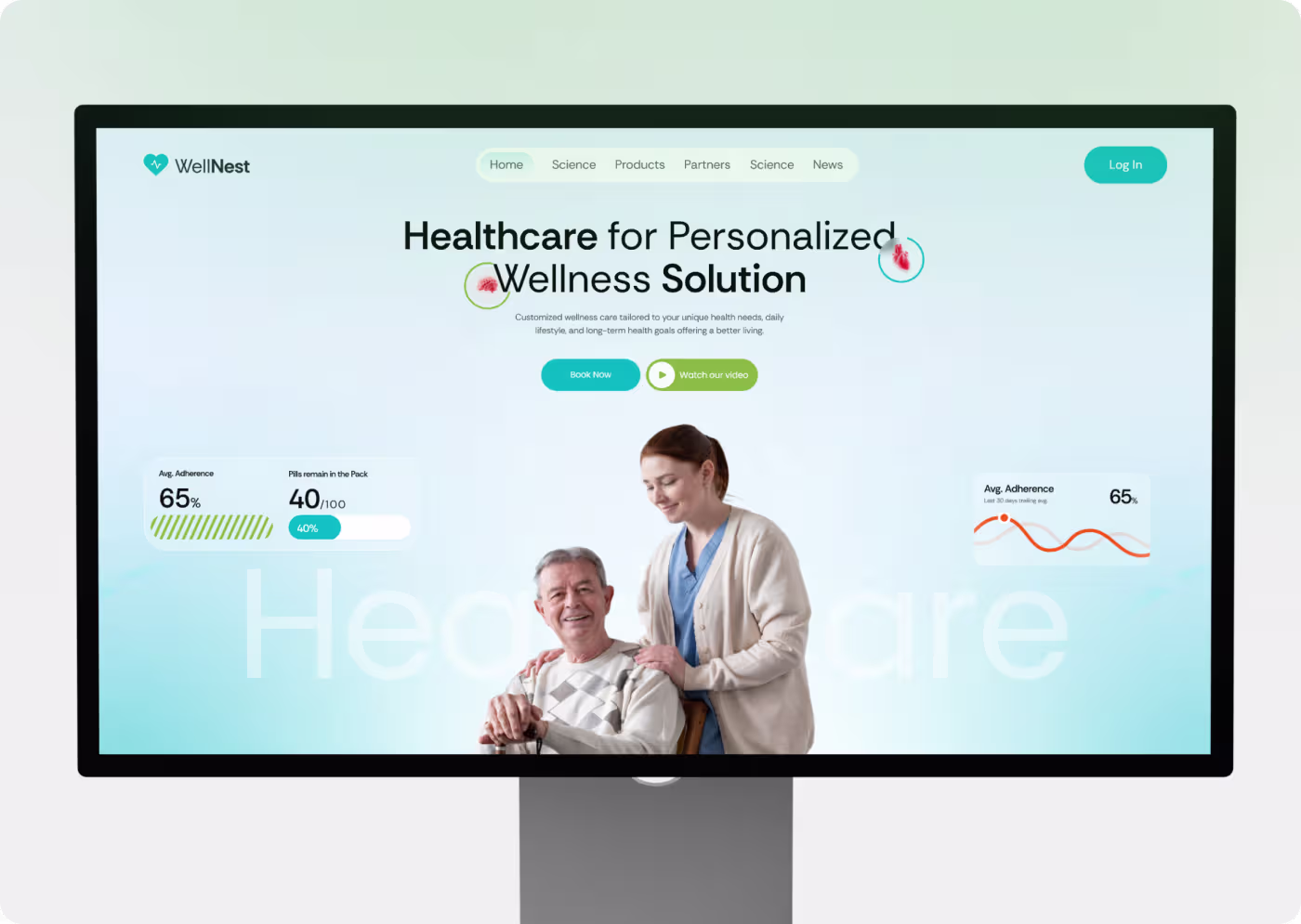 WellNest design refinement process by OrbitVex. showing calm layout creation and consistency testing across screens