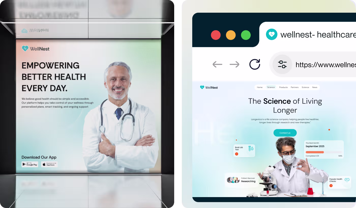OrbitVex. solution for WellNest featuring clear daily task display replacing overwhelming data walls for senior health tracking
