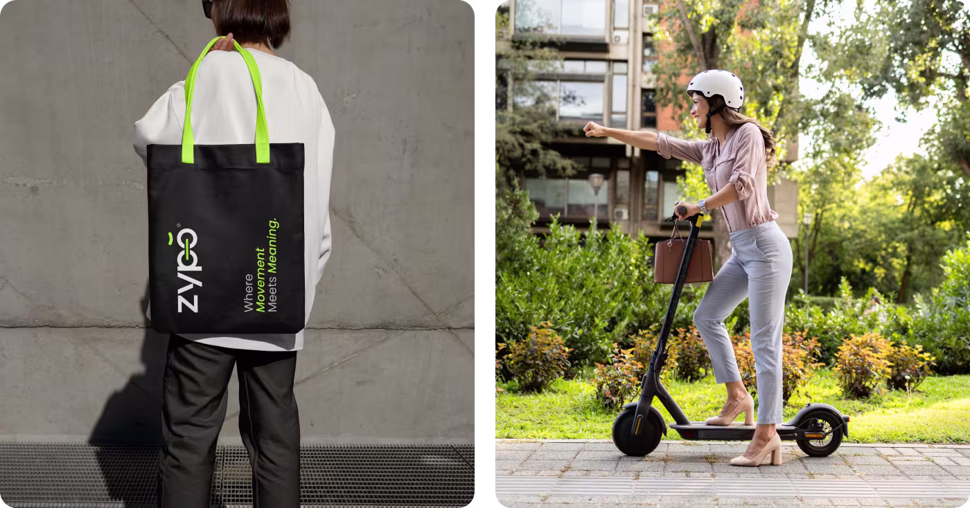 OrbitVex. brand direction service for Zypo showing focused brand idea development for distinct mobility market positioning
